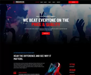 Remixx - Dj Course & Community Elementor Template Kit