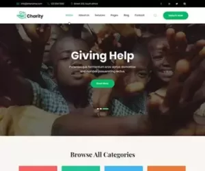 Responsive Charity WordPress Theme for NGOs donation non profit sites