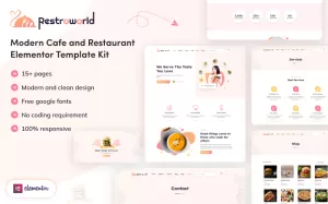 Restro World - Modern Cafe and Restaurant Elementor Template Kit
