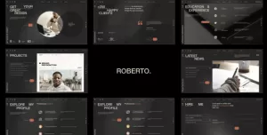 Roberto. - Onepage Horizontal Personal CV/Resume HTML Template