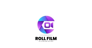 Roll Film Gradient Logo Template 1