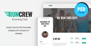 RunCrew  Running Club, Marathon & Sports PSD Template
