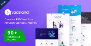 Saasland  MultiPurpose PSD Template for Startup & Agency