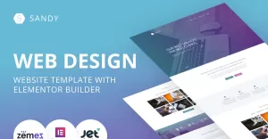 Sandy - Web Design Website Template with Elementor Builder WordPress Theme