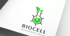 Science Natural Bio Cell Lab Logo Design - TemplateMonster