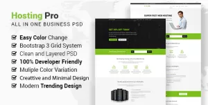 Servehost  - Hosting Business Website PSD Template