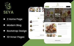 Seya Restaurant Landing Page PSD Template - TemplateMonster