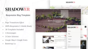 Shadower - HTML5 Responsive Blog Template