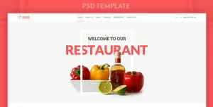 Shhaad  One Page Restaurant PSD Template