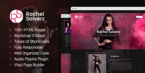 Singer - Music Vocalist HTML Template with Visual Page Builder