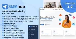 SMMhub - Social Media Marketing HTML Template