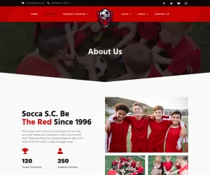 Socca – Football Team  & Sports Club Elementor Template Kit