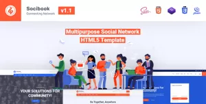 Socibook  Multipurpose Social Network HTML5 Template