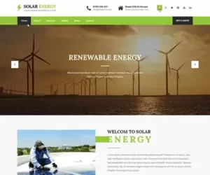 Solar Energy WordPress theme for eco friendly renewable green energy