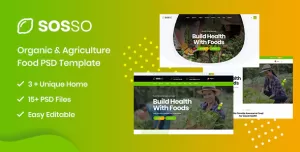 Sosso - Agriculture & Organic Food PSD Template