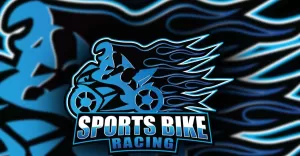 Sports Bike Racing  Esports Mascot Logo Design-Brand Identity