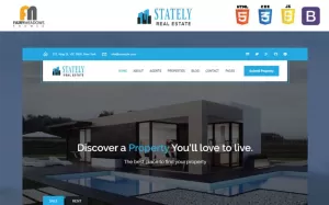 Stately Real Estate HTML5 Website Template - TemplateMonster