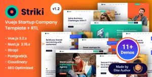 Striki - Vuejs IT Startup & SEO Marketing Company Template