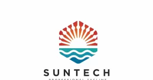 Sun Tech Travel Logo Template