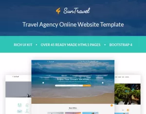 Sun Travel - Sjabloon voor online website van reisbureau