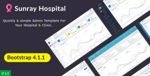 Sunray - Bootstrap 4 Medical Admin Dashboard Template For Hospital & Clinics