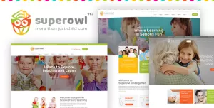 SuperOwl - Kindergarten, School of Early Learning, Nanny Agency HTML Template