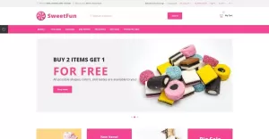 SweetFun - Minimalistic Sweets Online Store OpenCart Template
