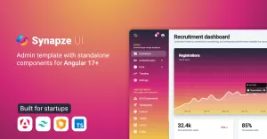Synapze UI Admin template  Angular 17+, Standalone Components, Tailwind, Angular Material