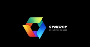 Synergy Hexagon Gradient Colorful Logo - TemplateMonster