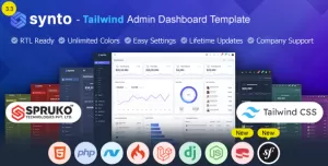 Synto – Tailwind HTML Admin Dashboard Template