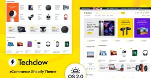 Techclow Electronics Store Shopify Theme - TemplateMonster