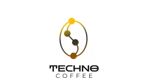Techno Coffee Tech Gradient Logo