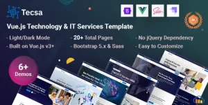 Tecsa - Vuejs Technology & IT Services Template