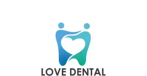 Teeth Forming Two Little Children With Heart Design Icon