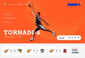 Tornados - Basketball NBA Team WordPress Theme