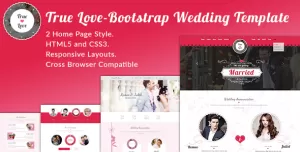 True Love-Bootstrap Wedding Template