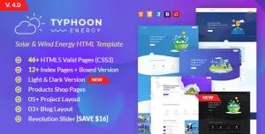 Typhoon - Solar & wind Energy eCommerce HTML Template