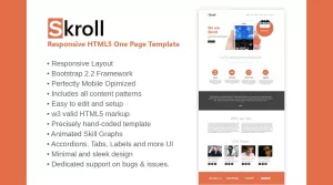 UNIQ - One Page Creative Portfolio Template - Responsive HTML5 ...