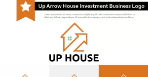 Up Arrow House Real Estate Building Investment Business Logo