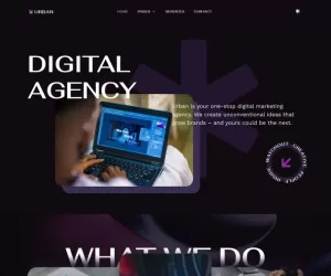 Urban - Dark Digital Agency & Portfolios Elementor Template Kit