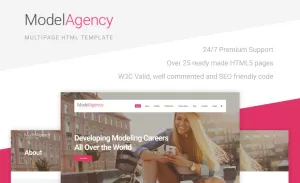 Urban Fashion Girls - Model Agency Multipage Website Template