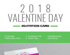Valentine Day-Special Party Invitation Card Design - Corporate Identity Template