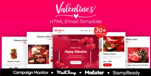 Valentine - Responsive Email Template 30+ Modules - StampReady + Mailster & Mailchimp