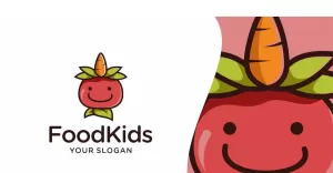 Vegetarian Food Kids Logo