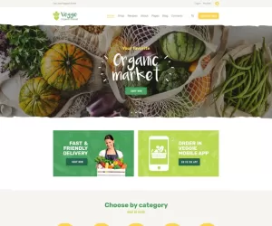 Veggie  Organic Food & Eco Online Store Products Template Kit