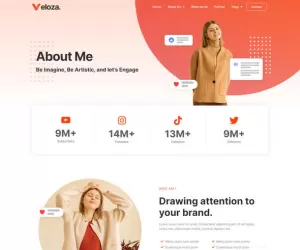 Veloza - Influencer & Talent Agency Elementor Template Kit