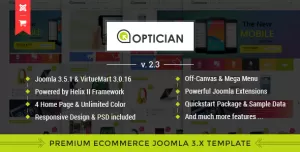 Vina Optician - Premium eCommerce Joomla Template