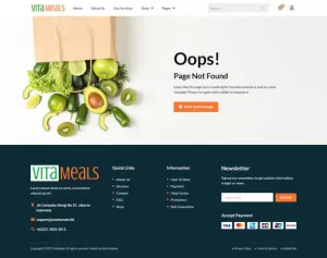 Vitameals - Fruits & Vegetables Store Elementor Template Kit