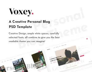 Voxey  A Creative Personal Blog PSD Template