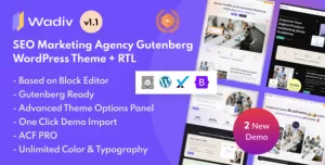 Wadiv - Gutenberg WordPress Theme for SEO Marketing Agency